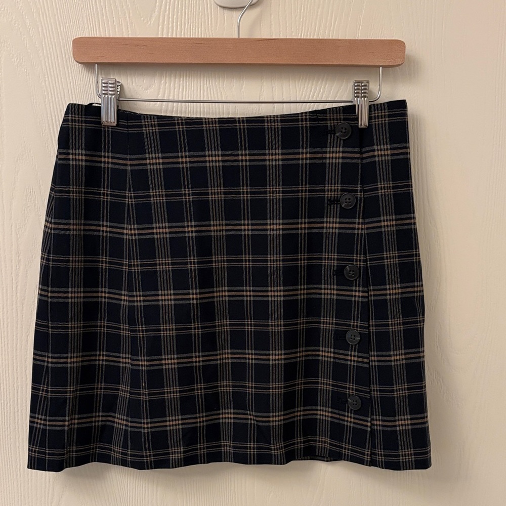 Sunday Best Navy Plaid Skirt